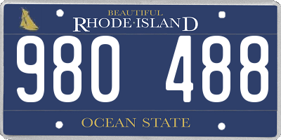 RI license plate 980488