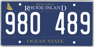 RI license plate 980489