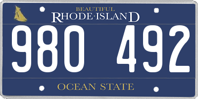 RI license plate 980492