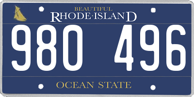 RI license plate 980496