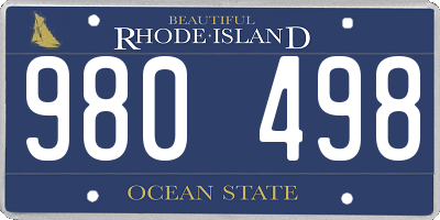 RI license plate 980498