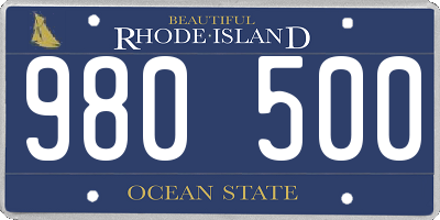 RI license plate 980500