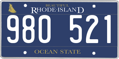 RI license plate 980521