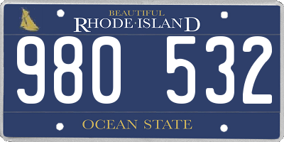 RI license plate 980532