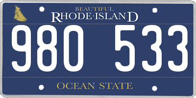 RI license plate 980533