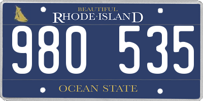 RI license plate 980535