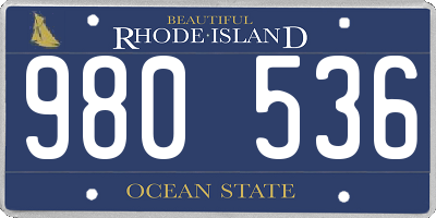 RI license plate 980536