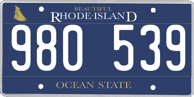 RI license plate 980539