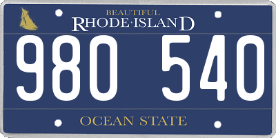 RI license plate 980540