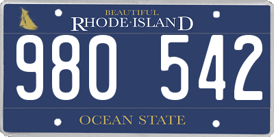 RI license plate 980542