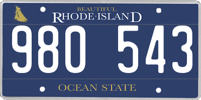 RI license plate 980543