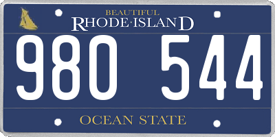 RI license plate 980544