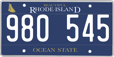 RI license plate 980545