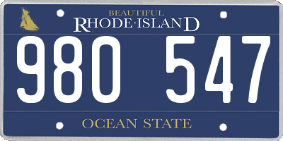 RI license plate 980547