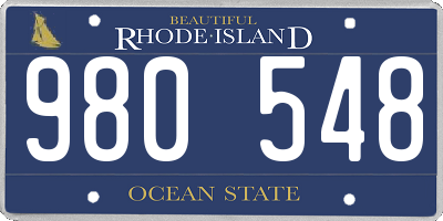 RI license plate 980548