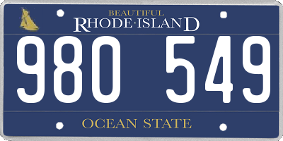 RI license plate 980549