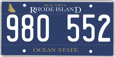 RI license plate 980552