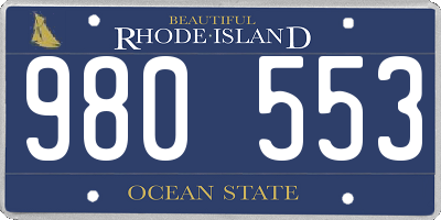 RI license plate 980553