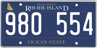 RI license plate 980554