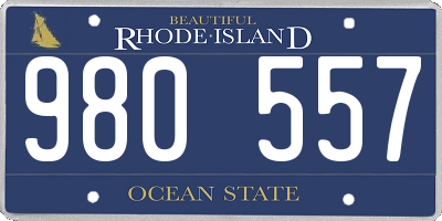 RI license plate 980557