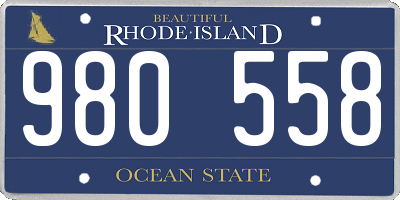 RI license plate 980558