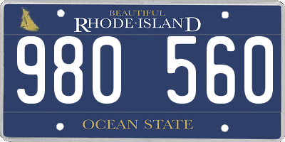 RI license plate 980560