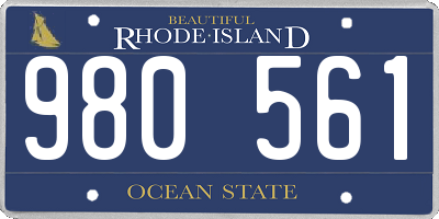 RI license plate 980561