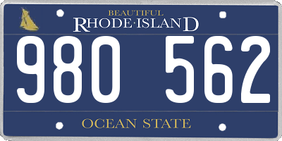 RI license plate 980562