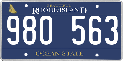 RI license plate 980563