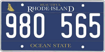 RI license plate 980565