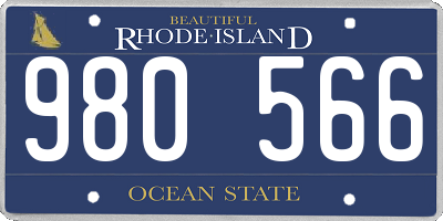 RI license plate 980566