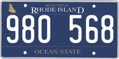 RI license plate 980568