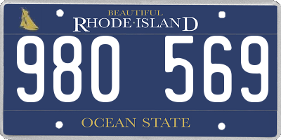 RI license plate 980569