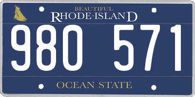 RI license plate 980571