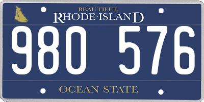 RI license plate 980576