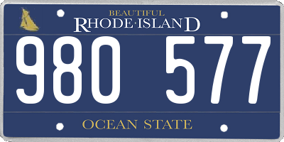 RI license plate 980577