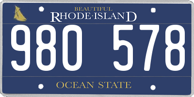 RI license plate 980578