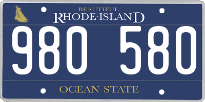 RI license plate 980580