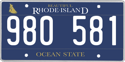 RI license plate 980581