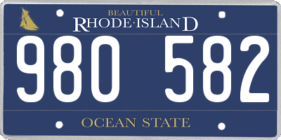 RI license plate 980582