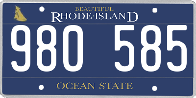 RI license plate 980585