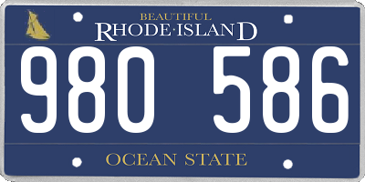 RI license plate 980586