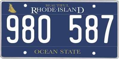 RI license plate 980587