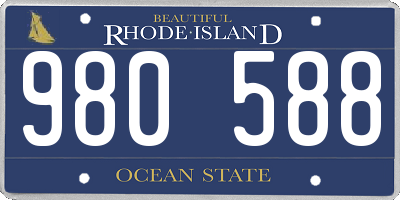 RI license plate 980588