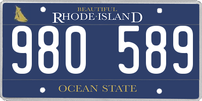 RI license plate 980589