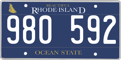 RI license plate 980592