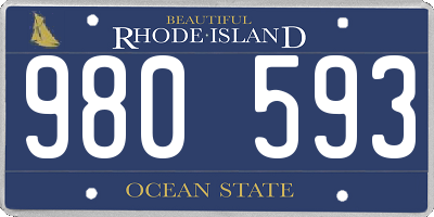 RI license plate 980593