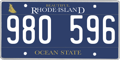 RI license plate 980596