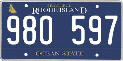 RI license plate 980597