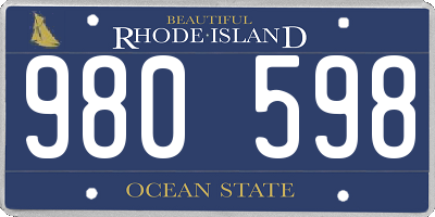 RI license plate 980598